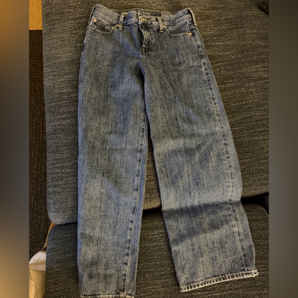 J. Crew Wide Leg Classic Blue Denim Petite Jeans